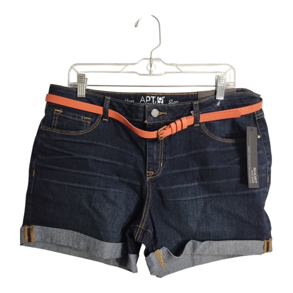 Apt. 9  Plus Size Midrise Cuffed Belted Vacation Resortwear‎ Beach Short 14